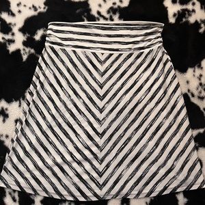Black and white striped skirt